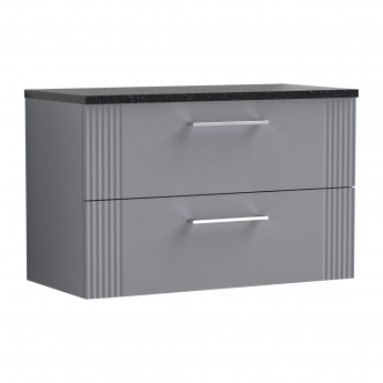 Deco 800mm 2-Drawer Wall Hung Vanity Unit with Countertop