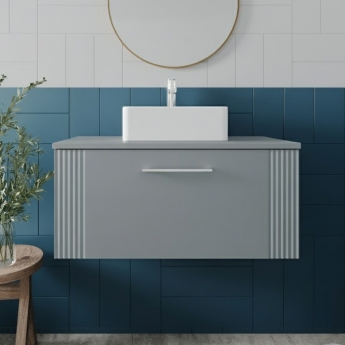 Deco 800mm 1-Drawer Wall Hung Vanity Unit with Countertop