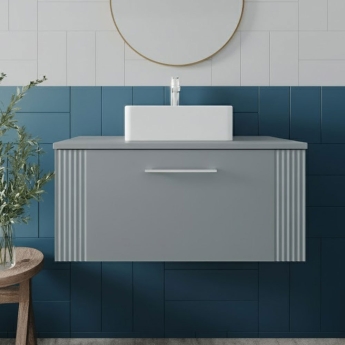 Deco 800mm 1-Drawer Wall Hung Vanity Unit with Countertop | Product Image