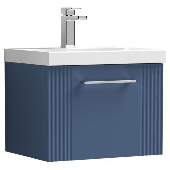Nuie Deco Wall Hung 1-Drawer Vanity Unit with Basin-3 500mm Wide - Satin Blue