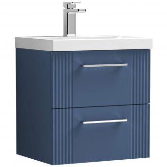 Nuie Deco Wall Hung 2-Drawer Vanity Unit with Basin-1 500mm Wide - Satin Blue