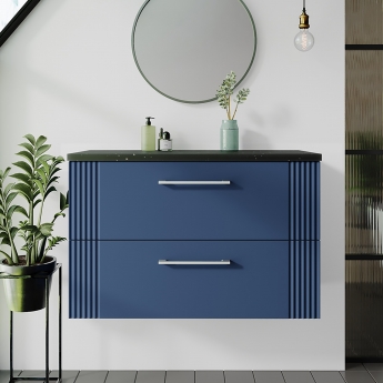 Deco 800mm 2-Drawer Wall Hung Vanity Unit with Countertop
