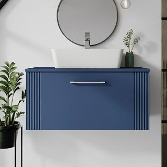 Deco 800mm 1-Drawer Wall Hung Vanity Unit with Countertop | Product Image