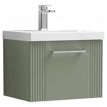 Nuie Deco Wall Hung 1-Drawer Vanity Unit with Basin-1 500mm Wide - Satin Green