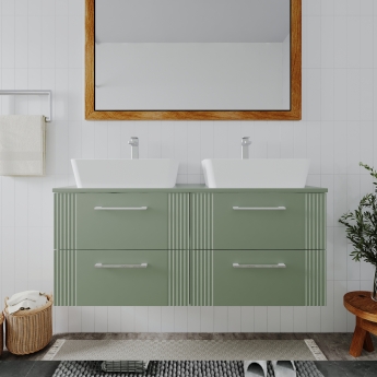 Deco Twin 1200mm 4-Drawer Wall Hung Vanity Unit with Countertop