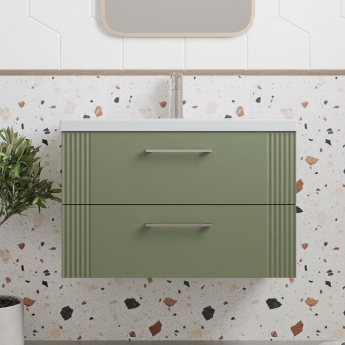 Deco 800mm 2-Drawer Wall Hung Vanity Unit