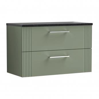 Deco 800mm 2-Drawer Wall Hung Vanity Unit with Countertop