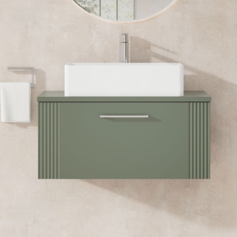 Deco 800mm 1-Drawer Wall Hung Vanity Unit with Countertop | Product Image
