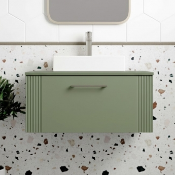 Deco 800mm 1-Drawer Wall Hung Vanity Unit with Countertop