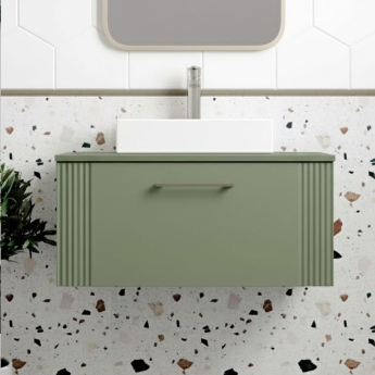 Deco 800mm 1-Drawer Wall Hung Vanity Unit with Countertop | Product Image