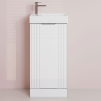 Deco Compact 400mm 1-Door Floor Standing Vanity Unit | Product Image