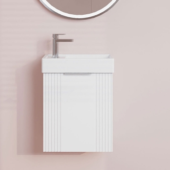 Deco Compact 400mm 1-Door Wall Hung Vanity Unit | Product Image