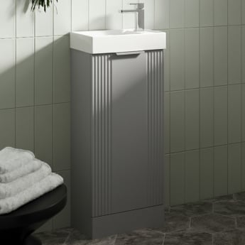 Deco Compact 400mm 1-Door Floor Standing Vanity Unit
