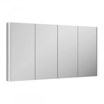 Nuie Eden 4-Door Mirrored Cabinet 650mm H x 1200mm W White