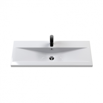 Nuie Eden Floor Standing 3-Door Vanity Unit and Basin-1 Gloss White - 1000mm Wide