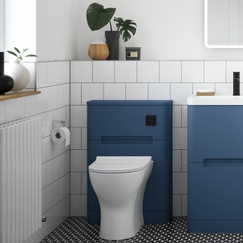 Nuie Elbe Back to Wall WC Unit 550mm Wide - Satin Blue