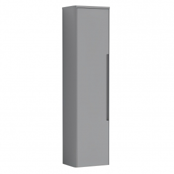 Nuie Elbe Wall Hung 1-Door Tall Storage Unit 356mm Wide - Satin Grey