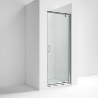 Nuie Ella Pivot Shower Door with Square Handle 800mm Wide - 5mm Glass