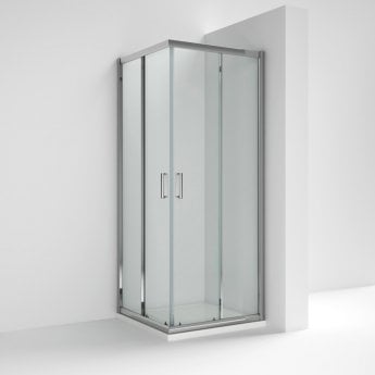 Nuie Ella Corner Entry Shower Enclosure with Square Handle 800mm x 800mm - 5mm Glass