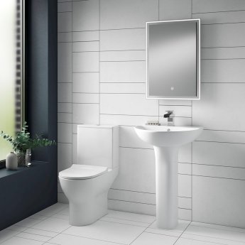 Nuie Freya Basin and Full Pedestal 550mm Wide - 1 Tap Hole