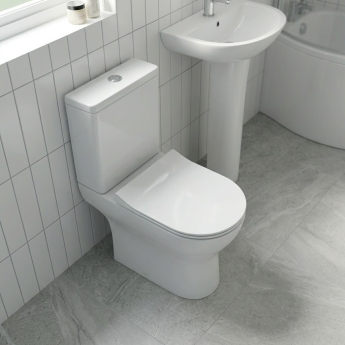 Nuie Freya Complete Bathroom Suite with B-Shaped Shower Bath 1700mm - Left Handed | Product Image