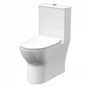 Nuie Freya Rimless Flush to Wall Close Coupled Toilet - Sandwich Soft Close Seat