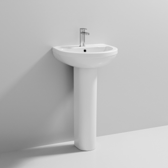 Nuie Harmony Basin and Full Pedestal 500mm Wide - 1 Tap Hole