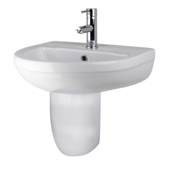 Nuie Harmony Basin and Semi Pedestal 500mm Wide - 1 Tap Hole