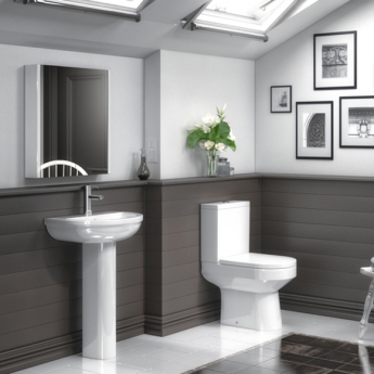 Nuie Harmony Close Coupled Pan Push Button Cistern - Excluding Seat