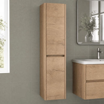 Havana 350mm Wall Hung 2-Door Tall Storage Unit | Product Image