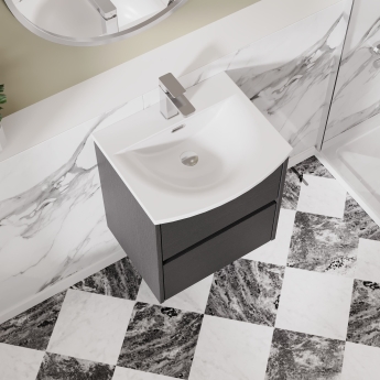 Havana Wall Hung 2-Drawer Vanity Unit with Basin 4 500mm Wide - Graphite Grey | Product Image