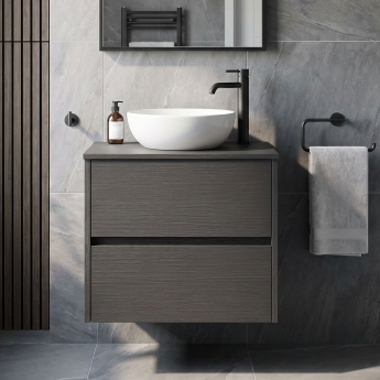 Havana 600mm 2-Drawer Wall Hung Vanity Unit with Countertop | Product Image