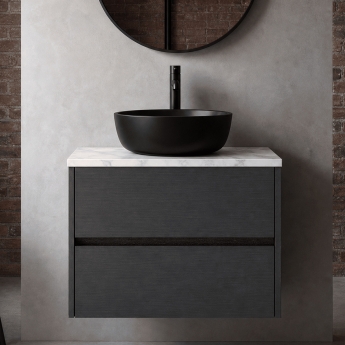 Havana 800mm 2-Drawer Wall Hung Vanity Unit with Countertop | Product Image