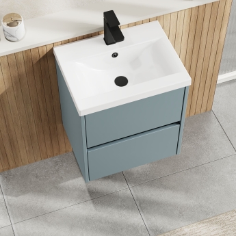 Havana Wall Hung 2-Drawer Vanity Unit with Basin 1 500mm Wide - Coastal Grey | Product Image