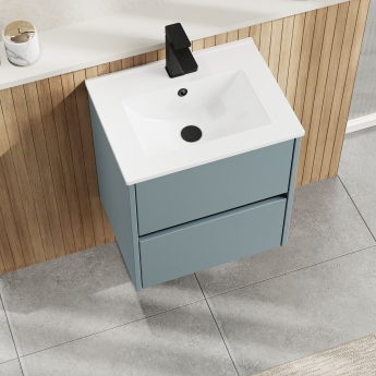 Havana Wall Hung 2-Drawer Vanity Unit with Basin 2 500mm Wide - Coastal Grey | Product Image