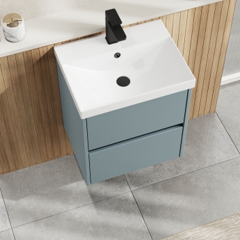 Havana Wall Hung 2-Drawer Vanity Unit with Basin 3 500mm Wide - Coastal Grey | Product Image