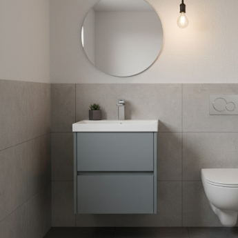 Havana Wall Hung 2-Drawer Vanity Unit with Basin 3 500mm Wide - Coastal Grey