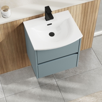 Havana Wall Hung 2-Drawer Vanity Unit with Basin 4 500mm Wide - Coastal Grey | Product Image