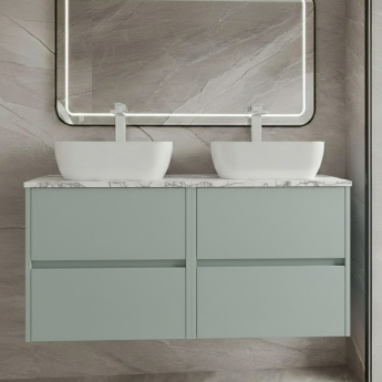 Havana Twin 1200mm 4-Drawer Wall Hung Vanity Unit with Countertop