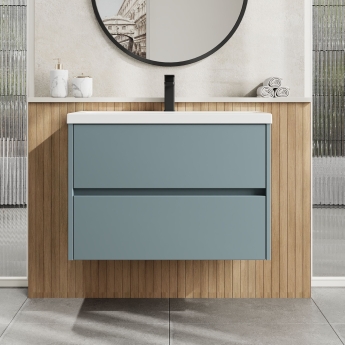 Havana 800mm 2-Drawer Wall Hung Vanity Unit | Product Image