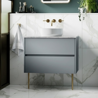 Havana 800mm 2-Drawer Wall Hung Vanity Unit with Countertop