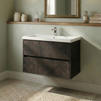 Havana 800mm 2-Drawer Wall Hung Vanity Unit
