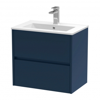 Havana Wall Hung 2-Drawer Vanity Unit with Basin 2 600mm Wide - Midnight Blue | Product Image