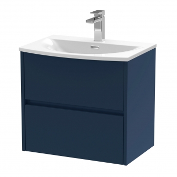 Havana Wall Hung 2-Drawer Vanity Unit with Basin 4 600mm Wide - Midnight Blue | Product Image