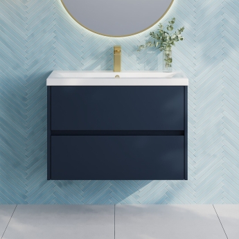 Havana 800mm 2-Drawer Wall Hung Vanity Unit | Product Image