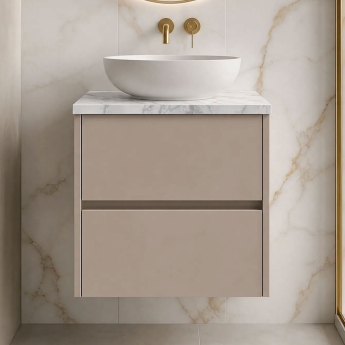 Havana 600mm 2-Drawer Wall Hung Vanity Unit with Countertop | Product Image