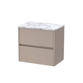 Havana 600mm 2-Drawer Wall Hung Vanity Unit with Countertop | Product Image