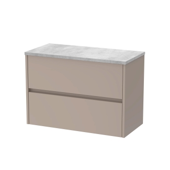 Havana 800mm 2-Drawer Wall Hung Vanity Unit with Countertop | Product Image