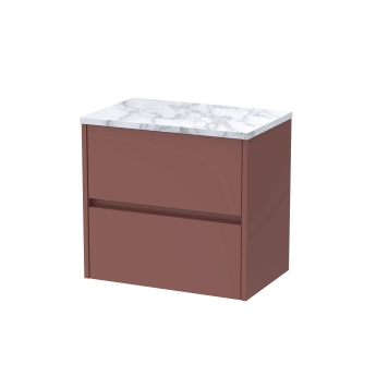 Havana 600mm 2-Drawer Wall Hung Vanity Unit with Countertop | Product Image