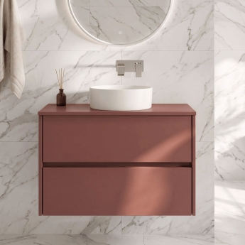 Havana 800mm 2-Drawer Wall Hung Vanity Unit with Countertop | Product Image